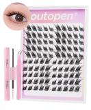Outopen Manga Lash Clusters Fox Eye Lashes - DIY Lash Extension Kit with C Curl Natural Wispy Fairy Lashes Bond & Seal Tweezers | Shop Internationally - Buy Online on SooperMarket.com