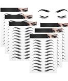 6 Sheets 4D Hair-Like Waterproof Eyebrow Tattoos Stickers Eyebrow Transfers Stickers Temporary Brow Tattoo Peel Off Grooming Shaping Eyebrow Sticker in Arch Style, 66 Pairs Black (High Arch Eyebrow) - Buy Online on SooperMarket.com