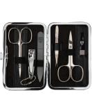 Buy Three Swords Germany 6 pcs Manicure Set 'Genova' - Nail Care Set in Black Synthetic Leather Case with Nail Scissors Skin Scissors Nail Clippers & More - International Shipping Available - Buy Online on SooperMarket.com