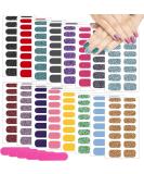Nail ticker 16 sheets 256 pieces glitter nail foil self -adhesive with 5 pieces of nail files nail sticker nail art sticker nail sticker self -adhesive manicure sticker beautiful fashion diy decoration - Buy Online on SooperMarket.com