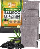 Nature Fresh Charcoal Bags Odor Absorber (Large, 4 Pack, 200g each), Reduce Odors Naturally with Bamboo Charcoal Air Purifying Bags for Car, Home, Closet, Shoe Deodorizer Eliminator Freshener Remover 4 x 200g - Buy Online on SooperMarket.com