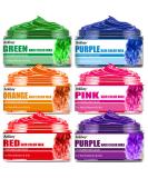 6 Pack Temporary Hair Color Wax Natural Hair Wax Color Hair Coloring Wax Mud for Men Women Kids Daily Party Cosplay Halloween DIY Hair Color (Green Orange Pink Purple Red Blue) - Buy Online on SooperMarket.com