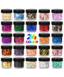 24 Color Metallic Gold Foil Flakes for Resin, Nails, Painting & Crafts - Buy Online on SooperMarket.com