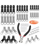 85-part zippering repair set zipper slider replacement metal parenting brackets zipper-fixer parts zipper pliers for repair jeans coats jacket zipper - Buy Online on SooperMarket.com