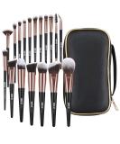 18-Piece Professional Premium Synthetic Makeup Brush Set with Case - BlackGold Makeup Brushes for Foundation, Kabuki, Eye, and Travel - Buy Online on SooperMarket.com