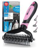 Bluepet Unterwolltoll Dog brush & cat brush for long hair |Unterwoll comb removes undercoat & feast |Massage effect & top hair protection |Fellbrush size M-L pink - Buy Online on SooperMarket.com