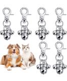 Weewooday 6 Pieces Pet Bells for Collars Loud Dog Bells Key Rings Dog Bell Collar Charm Dog Triple Bell Pendant for Dog Cat Necklace Collar Decoration and Training (Silver) - Buy Online on SooperMarket.com