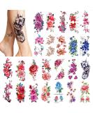 PHOGARY 24pc Women Temporary Tattoos - Large Flowers, Bright Colors, Waterproof Body Art Stickers - Buy Online on SooperMarket.com
