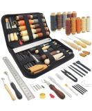PLANTIONAL Leather Working Tools for Beginners: Professional Leather Craft Kit with Waxed Thread Groover Awl Stitching Punch for Leathercraft Adults Gifts - Buy Online on SooperMarket.com