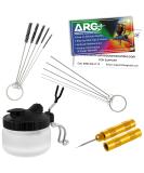 Master Airbrush 13 Piece Airbrush Cleaning Kit - Glass Cleaning Pot Jar with Holder  5 pc Cleaning Needles  5 pc Cleaning Brushes  1 Wash Needle  & How To Link Card - Buy Online on SooperMarket.com