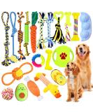 Jotol Dog Toy Set - 20PCs 100% Natural Cotton Interactive Toys for Dental Care | Best Pet Rope Toys for Small & Medium Dogs - Buy Online on SooperMarket.com