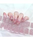 Semi Cured Gel Nails Strips Upgraded Second Generation 22 Stickers Nail Wraps Soft Self-Adhesive Gel Nail Stickers Salon-Quality Gel Nail Strips UV/LED Lamp Required (25-Glitter Pink) - Buy Online on SooperMarket.com