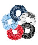 Bandana Scrunchies 5PCS Bandana Scrunchy Hair Ties  Cotton Bandana Print Scrunchies Hair Bands Scrunchy Hair Ties for Women Hair Elastics Ties. Paisley - Buy Online on SooperMarket.com