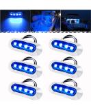 PSEQT 3.8'' Waterproof Boat Marine LED Lights - Blue 6Pcs | Interior Deck Light for Pontoon, Fishing Boat, Kayak, Sailboat | 12V 24V - Buy Online on SooperMarket.com