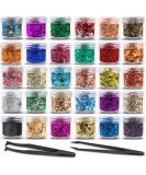 Gold Flakes for Resin, 30 Colors Metallic Foil Flakes, Colored Gilding Flakes Craft Foil with Tweezers for Resin, Nail Art, Jewelry Making, Candle Molds & Painting - Buy Online on SooperMarket.com