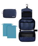 Cooja Hanging Toiletry Travel Wash Bag with Hook & Handle - Dark Blue Set - Buy Online on SooperMarket.com