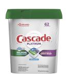 Cascade Platinum Dishwasher Pods, Actionpacs Dishwasher Detergent with Dishwasher Cleaner Action, Fresh Scent, 62 Count - Buy Online on SooperMarket.com
