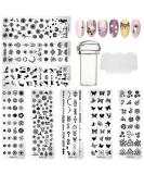 SPOKKI 10 Piece Nail Art Plate Set - Stamping Kit with Templates & Scraper for Perfect Manicures - International Shipping Available - Buy Online on SooperMarket.com