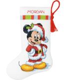 Mickey Mouse Christmas Stocking Cross Stitch Kit | 14 Count White Aida Cloth | 10''L - Buy Online on SooperMarket.com