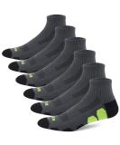 BERING Men's Athletic Ankle Socks (6 Pack) Graphite Grey 9-12 - Ideal for Workout, Running, Tennis - Buy Online on SooperMarket.com