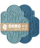 OHMO Licky Mats for Dogs and Cats 2 Pcs Cactus Silicone Lick Mats with Suction Cups for Pet Anxiety Relief Dog Slow Feeding(Dark Blue&Light Blue) M Dark Blue&Light Blue - Buy Online on SooperMarket.com