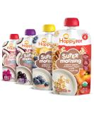 Happy Tot Organics Super Morning Variety Pack, 4 Ounce Pouch (Pack of 16) Flavor Variety Pack 1 Count (Pack of 16) - Buy Online on SooperMarket.com