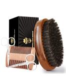Boar Bristle Beard Brush for Men Beards and Mustaches Grooming Set Including 100% Pure Boar Bristle Beard Brush Beard Comb 2 Pcs Mustache Scissors and Travel Bag from Sofmild Oval - Buy Online on SooperMarket.com