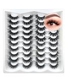 Heracks F-01 20 Pairs Short Mink Lashes 3D Wispy Cat-Eye Natural Look - Mixed Styles False Eyelashes Pack for Fluffy Lashes-A - Buy Online on SooperMarket.com