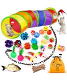 32 PCS Cat Toys Set - Interactive Variety Kitten Toys with Catnip, Feather Teaser, Crinkle Balls, and More - Buy Online on SooperMarket.com