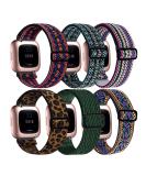 6 Pack Stretchy Bands for Fitbit Versa 2 | Adjustable Elastic Replacement Wristbands for Women Men | Compatible with Fitbit Versa/Lite/SE | Red Blue Green Colorful - Buy Online on SooperMarket.com