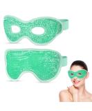 Heyu-Lotus Reusable Gel Bead Cooling Eye Mask 2Pcs - Hot Cold Therapy for Puffy Eyes, Dark Circles, Dry Eyes - Relief for Puffy Eyes - Green - Buy Online on SooperMarket.com