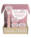 Gillette Venus ComfortGlide Women's Razor with 4 Blade Refills and White Tea Scented Gel Bars - Buy Online on SooperMarket.com