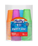 Hefty Party On Disposable Plastic Cups, Assorted, 16 Ounce, 100 Count Assorted Colors 100 Count (Pack of 1) - Buy Online on SooperMarket.com