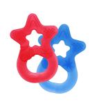 Dentistar Bei ring Set | Teether for Babies & Toddlers 3+ Months | Soft Dental Aid & Massage Ring | Made in Germany | Red & Blue - Buy Online on SooperMarket.com