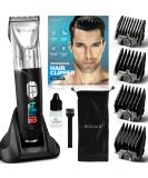 OVLUX Advanced Hair Clipper Kit - Corded/Cordless Ergonomic LED Display Stainless Steel Blades Men's Hair & Beard Styling - 4 Guide Combs & Accessories - Buy Online on SooperMarket.com