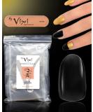 Vixi 600 Medium Oval Nail Set with Prep File - 10 Sizes Clear Express Full Cover False Fingernail Extensions for Salon & Home Use - Buy Online on SooperMarket.com