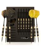 CC-Exquisite Premium Steel Tip Darts Set - Professional Darts, Brass Barrels, Metal Tip Darts, Extra Flights, (12) Aluminum Shafts 35/48, O-Rings, Dart Tool, Dart Sharpener, Darts Case. Black & Gold - Buy Online on SooperMarket.com
