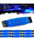 10Pcs Blue LED Boat Interior Lights | Marine Courtesy Lighting for Fishing Pontoon Kayak Yacht Sailboat | Waterproof Deck Transom Cockpit Navigation Strip - Buy Online on SooperMarket.com