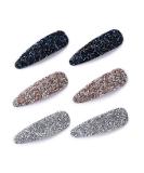 Shimmering Rhinestone Hair Clips - Pink Blue Gray Crystal Snap Barrettes for Women & Girls | Ideal for Party, Wedding & Daily Wear - Buy Online on SooperMarket.com