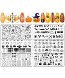Whaline Fall Halloween Nail Art Stamping Plate Kit - Set of 6 Pumpkin Ghost & Plaid Designs for DIY Manicure | Perfect for Autumn & Thanksgiving - Buy Online on SooperMarket.com
