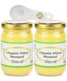 Delouis Organic Dijon Mustard 200g - Pack of 2 with World Food Shop Scoop | French Mustard | Authentic Flavour | Ideal for Culinary Enthusiasts and Gourmet Cooking - Buy Online on SooperMarket.com