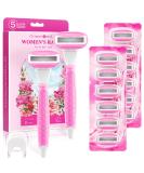 Premium Women's Razors Set - 2 Non-Slip Handles 14 Blades 360 Lubrication Pink - Smooth Irritation-Free Shaving - Buy Online on SooperMarket.com