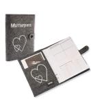 Riijk Gray Felt Mutterpass Cover with Closure & Ultrasound Photo Bag - Ideal German Mother Pass Gift - Buy Online on SooperMarket.com