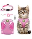 Cat Harness and Lead Set Adjustable Reflective Stripe Cat Kitten Walking Vest with Leash Cat Collar Escape Proof Soft Mesh Vest Harness and Lead for Small Medium Cats Pets Walking S Pink - Buy Online on SooperMarket.com