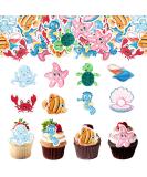 Alegre Edible Marine Animals Cake Decorations - 56 Ocean Theme Toppers for Birthdays & Baptism | Underwater World Cupcake & Muffin Decor - Buy Online on SooperMarket.com