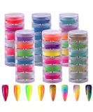 Duufin 36 Colors Pigment Nail Powder Colorful Luminous Pigment Powder Iridescent Pearlescent Powder Pigment for Nail Art, Body and Crafts Vibrant - Buy Online on SooperMarket.com