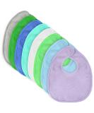 Vicloon Baby Bandana Dribble Bibs Set - 8pcs Unisex Infant Teething Bibs in Blue/Green/Grey/White - Soft, Absorbent, Adjustable with Velcro - Buy Online on SooperMarket.com
