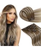 Shop Laavoo Real Hair Clip-In Extensions | Blonde Balayage Ombre | 105g - 7pcs - Buy Online on SooperMarket.com