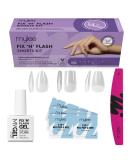 Mylee Fix N Flash Gel Nail Tips Kit - 216pcs Almond, Square, & Coffin Shapes | Full Cover Extensions with Gel Prep Wipes & Nail File - Buy Online on SooperMarket.com