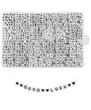 Quefe 1440pcs Acrylic Letter Beads White Cube Alphabet Beads Sorted Alphabet Beads for Jewelry Making, Bracelets, Necklaces, Key Chains (6 x 6mm) black&white cube - Buy Online on SooperMarket.com